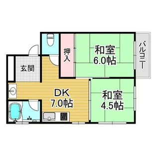 レジデンス老松【3階】の間取り