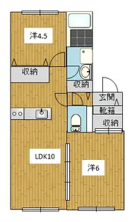 ディアス二の岡【1階】の間取り