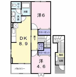 メゾンシミズB【2階】の間取り
