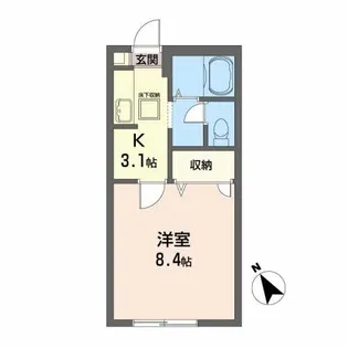 ドゥジェームコートヤマダ【1階】の間取り