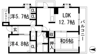 アルビス五月ヶ丘110号棟【1階】の間取り