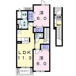 サザンヒルズ【2階】の間取り