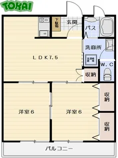 グランディス中央【3階】の間取り