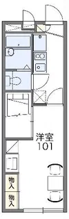 レオパレスミラドール細谷【2階】の間取り