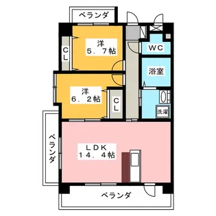 S-FORT西郊通【2階】の間取り