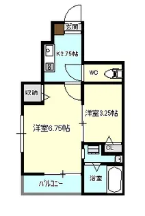 フラン・グラースII【1階】の間取り