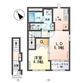 un poireau(アン ポワロー)【2階】の間取り