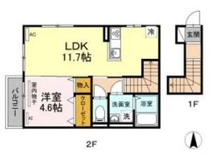 岡山県総社市中央2【アパート】の間取り