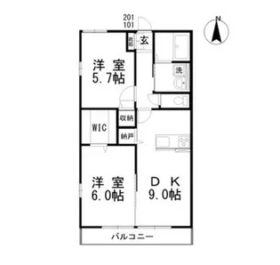アネシス円山A【2階】の間取り