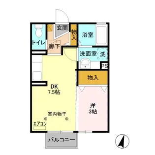 D-ROOM ルナタウン101【1階】の間取り