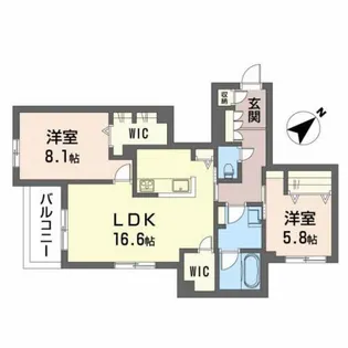 グリナージュ 歴史の散歩道【3階】の間取り