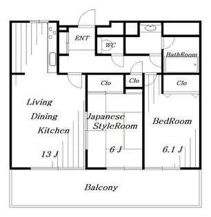2LDKの間取り画像
