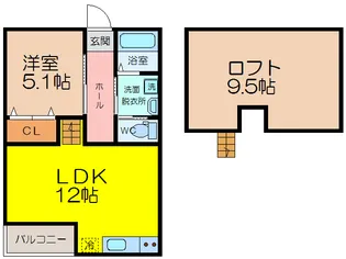 パサージュクレイナス【2階】の間取り