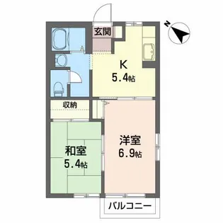 シャーメゾンさくら B【1階】の間取り