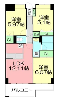 コスモリード本厚木【2階】の間取り