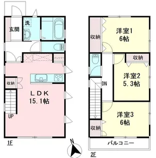 神奈川県横須賀市野比1【一戸建】の間取り