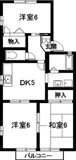 愛知県北名古屋市久地野戌亥【アパート】の間取り