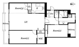 タカノハマンション【4階】の間取り