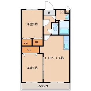 マリベール大在【3階】の間取り