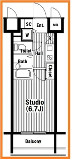 ガラ・ステージ日本橋茅場町【9階】の間取り