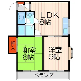 2LDKの間取り画像