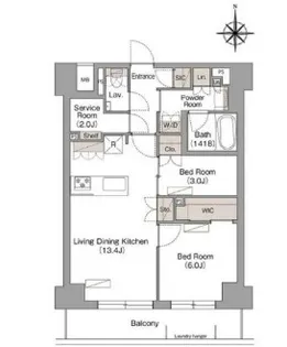 2LDKの間取り画像