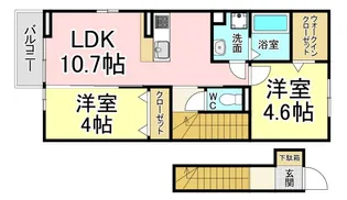 福岡県北九州市八幡西区折尾4【アパート】の間取り