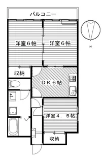 ハイツ荒川(3K・2LDK)【3階】の間取り