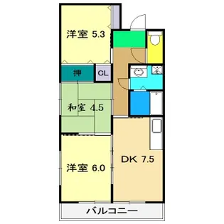 ディアコートYS【2階】の間取り