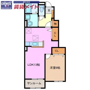 カーサ フィオーレ【1階】の間取り