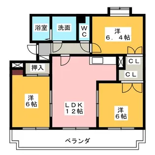 カーサ たもの木【4階】の間取り