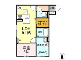 セレーノ リリー【1階】の間取り