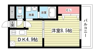 アンプルールクラージュコリーヌシャンI【1階】の間取り