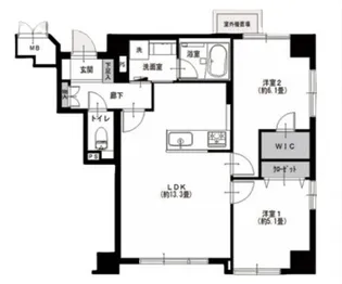 大山ダイカンプラザB棟【4階】の間取り