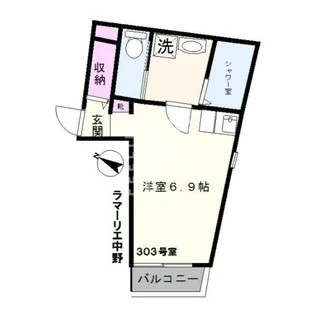 東京都中野区野方1【アパート】の間取り