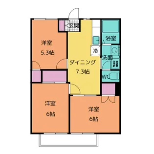 ウォーターバレータウンA【1階】の間取り
