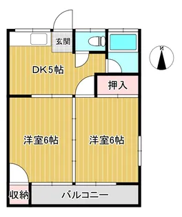 大空ハイツ【2階】の間取り