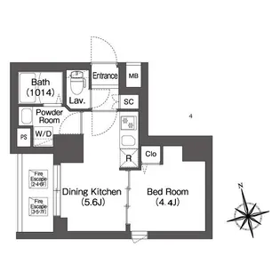 コンフォリア・リヴ品川南大井【6階】の間取り