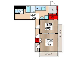サニ―ハイツ竹花【4階】の間取り