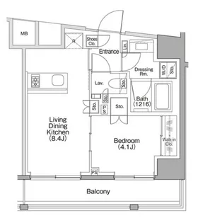 ザ・パークハビオSOHO代々木公園【4階】の間取り