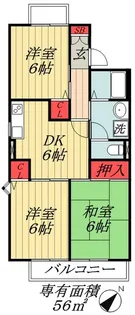 千葉県市川市中国分3【マンション】の間取り