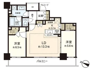 パークホームズ仙台中央【19階】の間取り