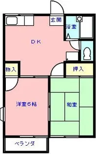 リバーサイドハイツ【2階】の間取り