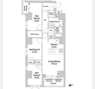 広尾ヴィラスクエア【3階】の間取り