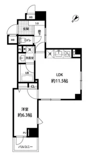 ルクレ日本橋馬喰町【3階】の間取り