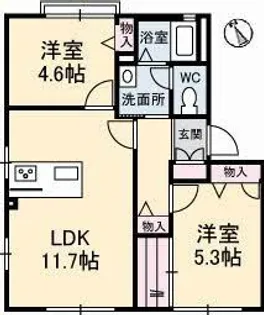ディアス33 B棟【1階】の間取り