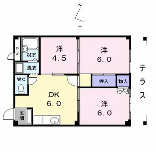 コーポ角割【1階】の間取り