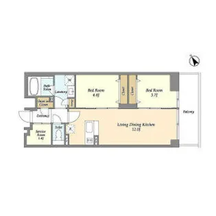 The Grand Terrace Wakabayashi【2階】の間取り