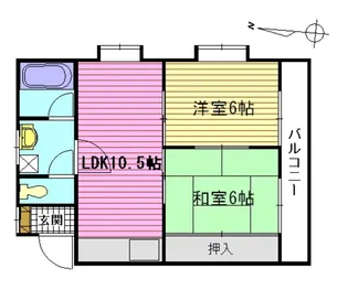 サンバレー胡子【1階】の間取り