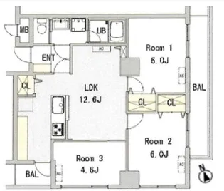 朝日プラザ代々木山手【2階】の間取り